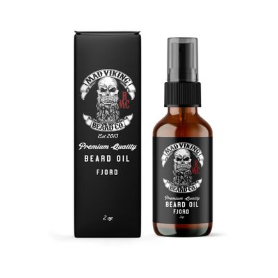 Mad Viking Fjord Beard Oil - Hydrate, Soften And Grow Your Beard Naturally. Fight Itch And Dandruff With A Crisp Yet Woodsy Mint, Orange, Cedarwood & Sandalwood Scent. Made In The USA - 2oz