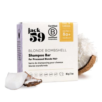 All Natural Shampoo Bar, Purple Shampoo for Grey Hair, Silver and Processed Blonde Hair Care, Moisturizing, Toning, Lightening, Strengthening, Champu Matizador de Canas, Blonde Bombshell, 3oz