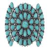Skelapparel Southwest Bohemian Faux Blue Turquoise Squash Blossom Hair Barrette  Boho Chic Accessory view 1