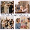 Mannequin Head with 80% Real Hair, TopDirect 24" Blonde Hair Styling Hairdressing Cosmetology Mannequin Manikin Training Practice Head with Clamp and Tools view 2