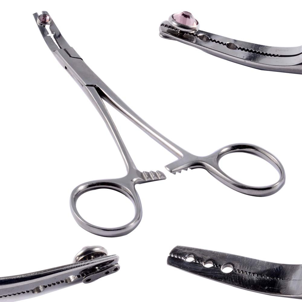 CHUANCI Professional MicroDermal Surface Anchor Holder - Dermal Anchor Holding Tool for Body Piercing Jewelry Forcep (Three Holes)