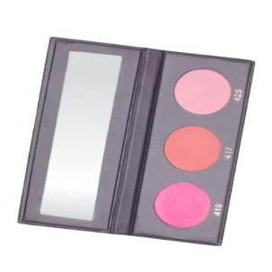 KAB Cosmetics - BlushMeUp Palette Tricolor, Pressed-Powder Blush Palette with Compact Mirror 3 Long-Lasting, Pink Blush Shades of Cruelty-Free Color for Warmth & Contour (Cotton Candy)