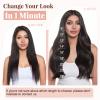 Hairro Clip in Hair Extensions 100% Human Hair Thin Grey 12 Inch Short Straight Human Hair Clip on Hairpieces 55g Machine Weft 8pcs 18 Clips for Women view 2