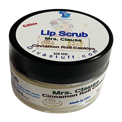 Diva Stuff Ultra Hydrating Lip Scrub for Soft Lips, Gentle Exfoliation, Moisturizer & Conditioner, oz - Made in the USA (Mrs. Clause Cinnamon Roll Cookie)