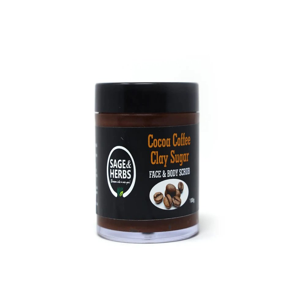 Sage & Herbs Cocoa Coffee Clay Sugar Face & Body Scrub 50 g