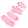 Gel Moisturizing Spa Gloves and Socks Set, 2 Pairs Skin Screen Gloves Winter Moisturizing Socks Set for Dry Feet and Cracked Heel Spa Pink view 1