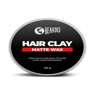 BEARDO Hair CLAY Wax for Men, 100 gm | Matte Finish with volume| Strong Hold Re-stylable Hair styles | With Kaolin Clay | Used by salon professionals 3.4Fl Oz