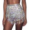 Aimimier Belly Dance Hip Skirt Sequins Tassel Scarf Multi-Layered Belly Belt Dance Wrap Rave Costume Performance Festival Dresses for Women (Silver) view 1