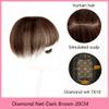 Ubrand 8" Human Hair Toppers Straight Topper Hair Fake Hairpiece Toupee Clip in top Hairpieces Topper Hair Pieces For Women with Thinning Hair/Loss Hair 2.75"X3.93"(Dark Brown) view 3