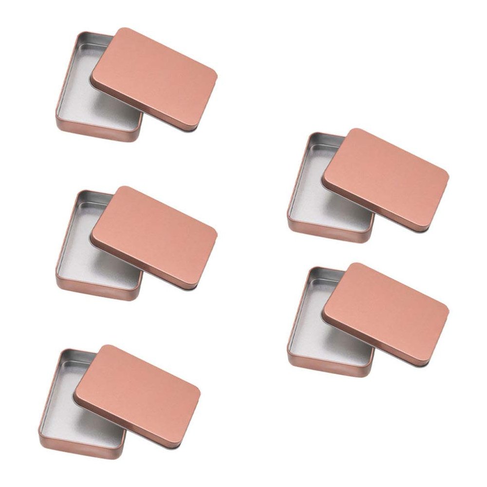 Cabilock 5pcs Square Tinplate Box Creative Storage Container for Keychains Nail Clippers and More Versatile and Smooth Finish for Travel and Organization Color