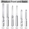 3 Pcs Stainless Steel Nail Files Kit with Leather Case, Double Sided Metal Nail Files with Anti-Slip Handle for Women and Men, Metal File Buffer Manicure Pedicure Tools for Fingernail Toenail(Brown) view 2