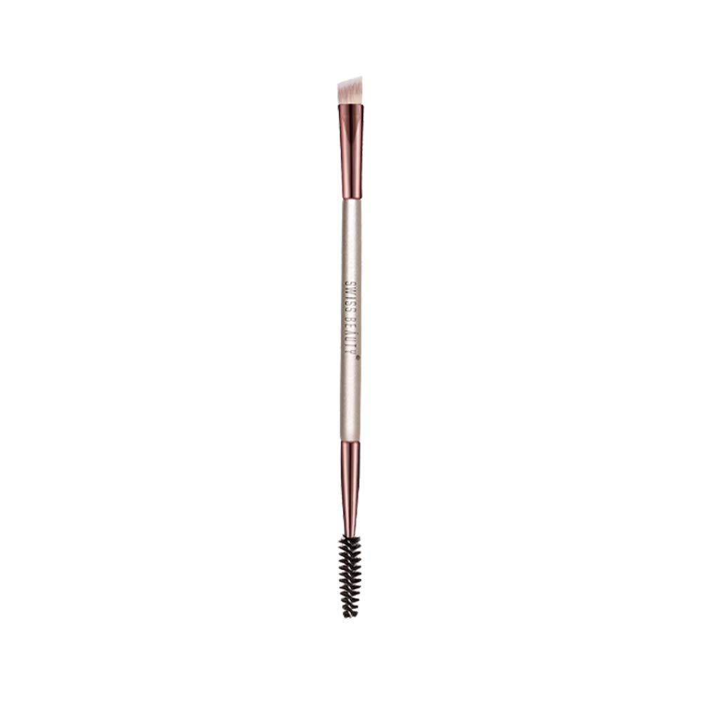 Swiss Beauty Powder Brush Highlighting & Lash Brush, Silver