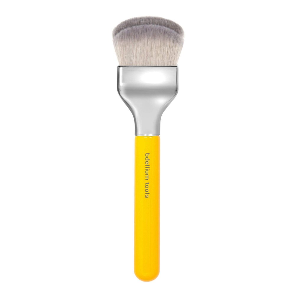 Bdellium Tools Professional Makeup Brush - Studio Series 972 Large Rounded Double Dome Blender - With Soft Synthetic Fibers, For Foundation Application & Blending (Yellow, 1pc)