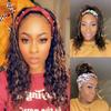 10A Ombre Headband Wig Deep Curly None Lace Front Wig for Black Women 100% Brazilian Human Hair Machine Made Wig 150% Density (18 inch, 150% Density) view 2