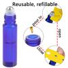 12 Pack 10ml Glass Essential Oil Bottles, with Stainless Steel Roller Ball, Blue Glass Roll-On Bottles, 1 Extra Roller Ball, 12 Labels, 1 Opener, 2 Droppers Included view 4