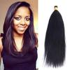 Coarse Yaki I Tip Human Hair Extension Yaki Straight Brazilian Virgin Hair Stick I Tip Hair African American Microlinks Fusion Hair Pre bonded 100Strands 100g (20inch 100strands, #1B(Natural Black)) view 1
