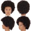 NEWSHAIR 9"afro mannequin head for braiding 4C Type 100% Human Hair Curly Hair Hairdresser Training Head African Cosmetology Doll Head for Styling Cornrow Braiding with Clamp Stand view 3