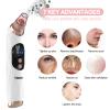 Blackhead Remover Pore Vacuum with Hot Compress-YONOY 2025 Upgraded Electric Face Cleaner Pore Extractor Pimple Extractor Acne White Heads Removal Tool with 5 Suction Head LCD Screen and Base view 2