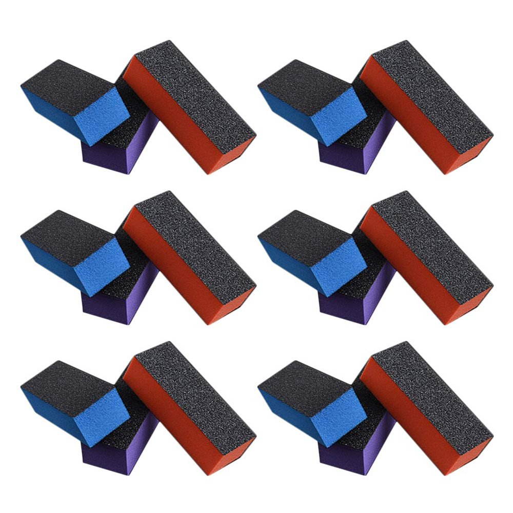 18PCS 4 Way Polish Buffer Block Sanding Buffing Block Miss Nail peg Board