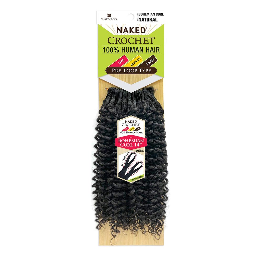 Shake N Go Naked 100% Human Hair Crochet Braids BOHEMIAN CURL 16" (NATURAL)