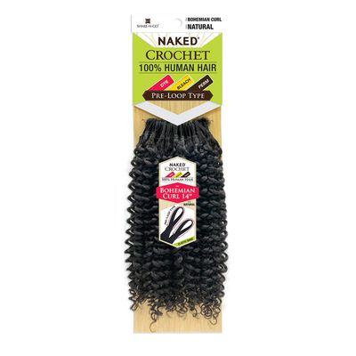 Shake N Go Naked 100% Human Hair Crochet Braids BOHEMIAN CURL 18" (NATURAL)