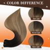 Full Shine Balayage Clip in Hair Extensions 12 Inch Hair Extensions Clip in Balayage Off Black Fading to Brown with Medium Blonde Remy Hair for Short Hair 3 PCS 60 Grams view 4