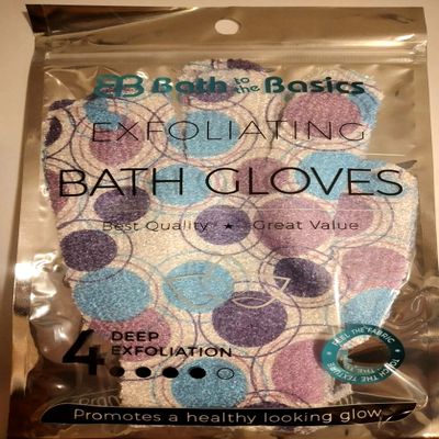 Bath to the Basics Exfoliating Bath Gloves, 100% Poleyester (1 Pair)