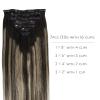 WENNALIFE Clip in Human Hair Extensions, 20 Inch 120g 7pcs Balayage Natural Black to Light Blonde Hair Extensions Clip in Human Hair Remy Clip in Hair Extensions Real Human Hair Double Weft view 2