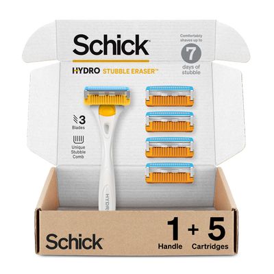 Schick Hydro Stubble Eraser Kit Schick Stubble Eraser Razor with Refills, Stubble Razor with 5 Razor Blades