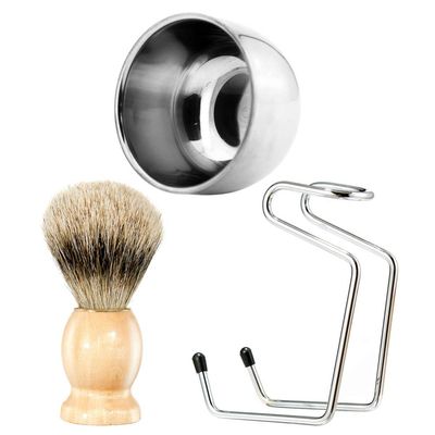 Beaupretty 1set Beard Care Shaving Tool Kit Accessories Bowl Rack and Brush for Men Convenient Grooming for Easy Shaving