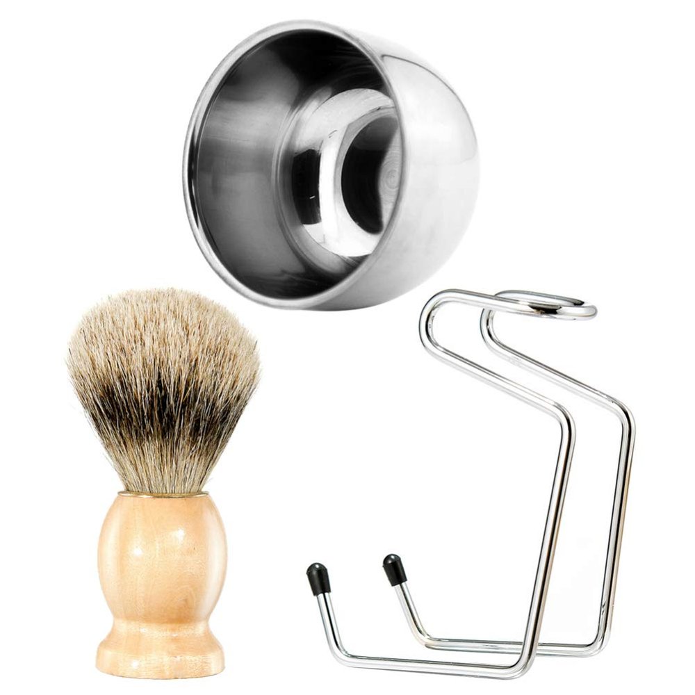Beaupretty 1set Beard Care Shaving Tool Kit Accessories Bowl Rack and Brush for Men Convenient Grooming for Easy Shaving