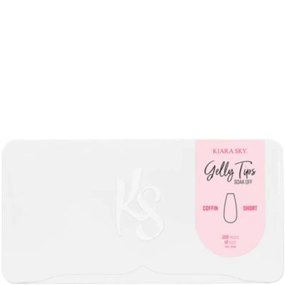 Kiara Sky Gelly Tips | Soak Off Soft Gel Nail Extensions | 500 pieces - 10 Sizes | COFFIN SHORT