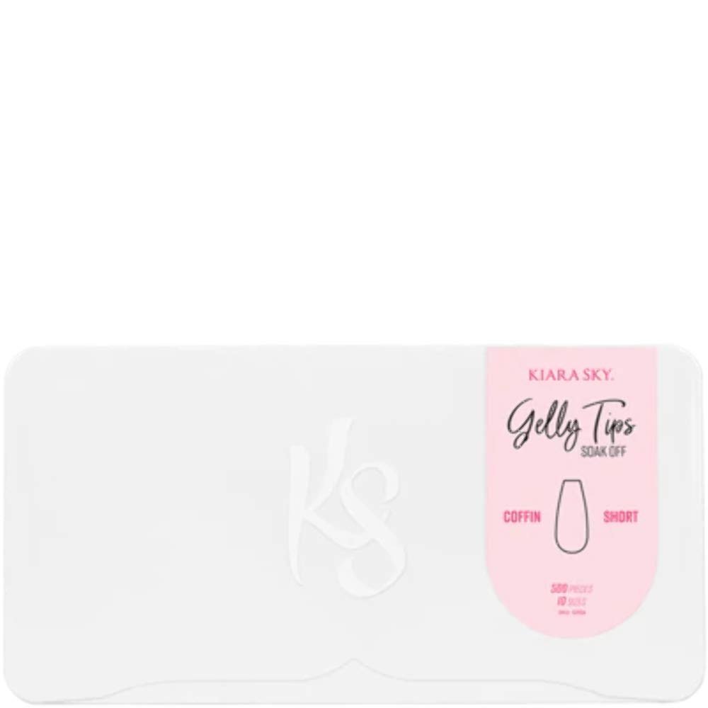 Kiara Sky Gelly Tips | Soak Off Soft Gel Nail Extensions | 500 pieces - 10 Sizes | COFFIN SHORT
