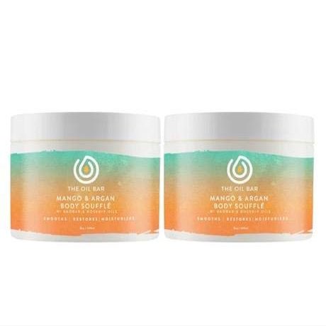 Black Raspberry Vanilla Scented Mango & Argan Body Souffle - 2 x 8 oz Jars