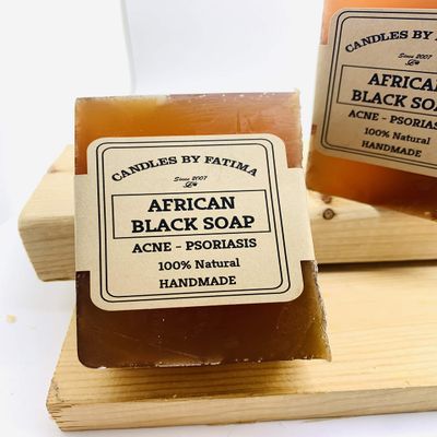 African Black Soap for Sensitive, Dried, and Irritated Skin. Handmade and crafted in USA. 8 Oz.