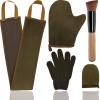 5-Piece Self Tanning Mitt Set with Tan Applicator Mitts, Face Mitt, Exfoliating Glove, for Bronze Tan view 1