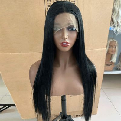 13x6 Lace Front Wig African Wig Black Long Straight Hair for Women Synthetic Wig
