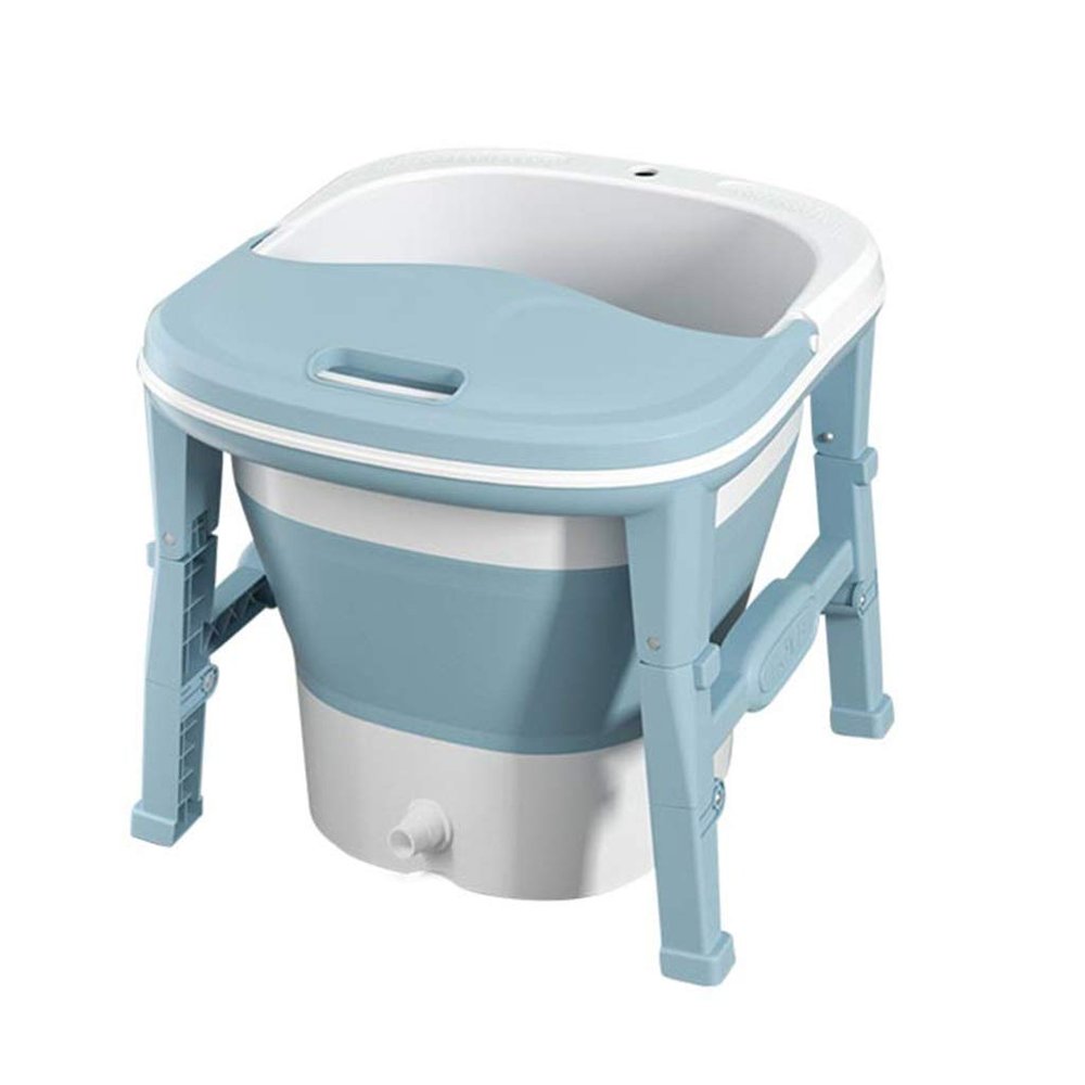 YXCKG Heightening Foot Soaking Bath Basin, Foot Spa Massager, Foot Bath Foot Bucket Large 43x50x40cm, PP Foot Basin for Pedicure, Travel Household (Color : Blue)