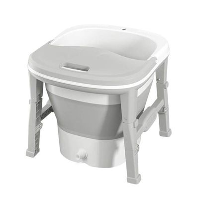 YXCKG Heightening Foot Soaking Bath Basin, Foot Spa Massager, Foot Bath Foot Bucket Large 43x50x40cm, PP Foot Basin for Pedicure, Travel Household (Color : Gray)