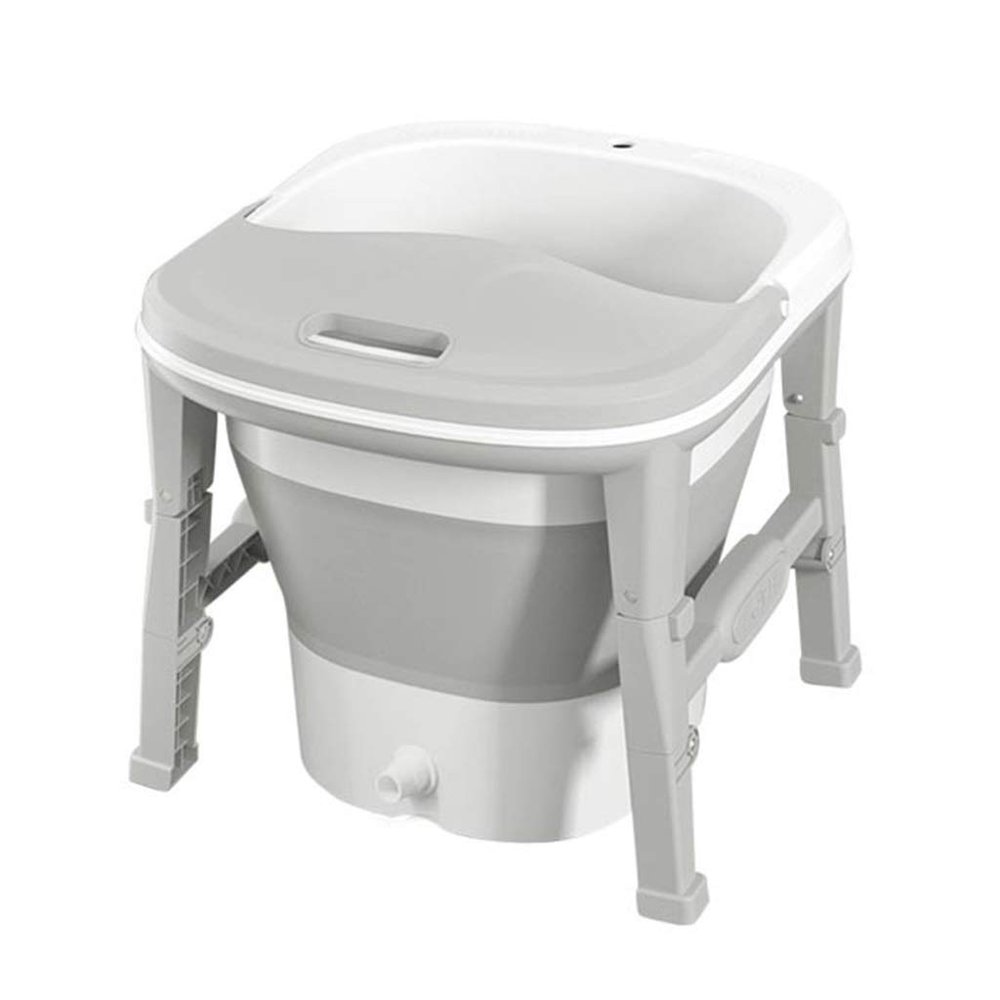 YXCKG Heightening Foot Soaking Bath Basin, Foot Spa Massager, Foot Bath Foot Bucket Large 43x50x40cm, PP Foot Basin for Pedicure, Travel Household (Color : Gray)