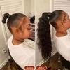 100% Human Hair Drawstring Ponytail Extension Water Wave for Women Natural Black Brazilian 10A Hair Clip in Corn Wave Ponytail Hairpiece 20 Inch view 2