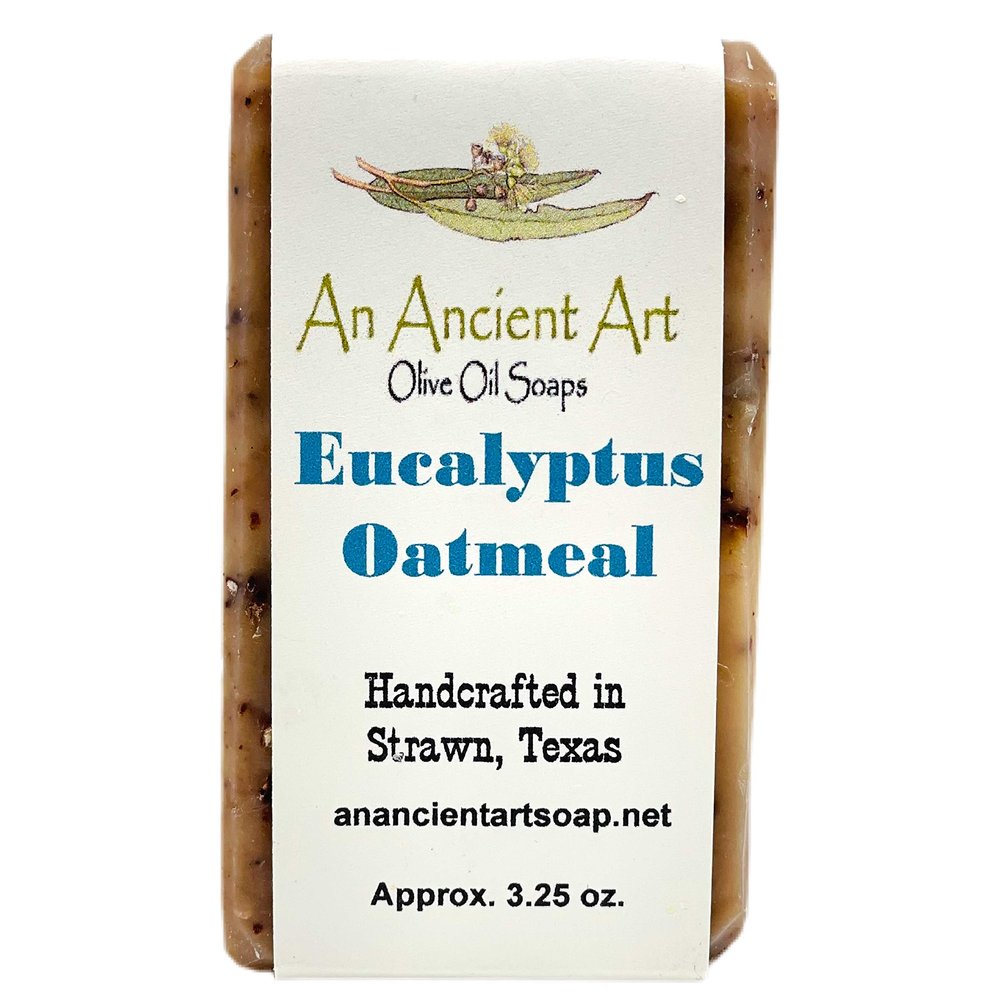An Ancient Art Bar Soap - All Natural Soap Handmade with Olive Oil, Palm Oil, and Coconut Oil (Eucalyptus Oatmeal)