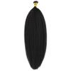 14inch I Tip Human Hair Extensions Kinky Straight Black Brown Hair Extensions I Tip Humn Hair Extensions Pre Bonded Kinky Straight I Tip Hair 100grams 100strands (24inch 100strand, Color 1#) view 3