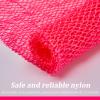 4 Pieces African Net Bath Sponge African Exfoliating Long Net Sponge Exfoliating Shower Body Scrubber Skin Smoother for Daily Use(Hot Pink, 25.6 x 7.9 inch) view 4
