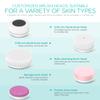 VOGOE Facial Cleansing Brush Rechargeable, Spin Face Wash Brush IPX7 Waterproof Electric Face Scrubber Exfoliator, 3 Speeds & 5 Brushes for Cleansing and Exfoliating, White view 4