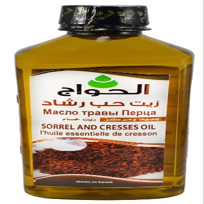 Pure & Natural Cresses Cress Seed Seeds Oil Cold Pressed Al Hawaj Elhawag El Hawag Natural Concentrated Crude Perfect Fresh For Body & Skin & Hair (1 Pack = 17.64 oz / 500 ml)
