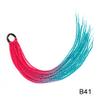 12 Strands/Pcs Ponytail With Rubber Band Ring Braiding Hair Extensions 24" Ombre Colorful Pink Blue Synthetic Box Braid Ponytail 3PC B41# view 2
