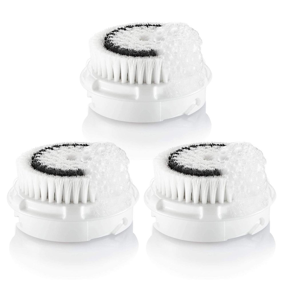 Facial Cleansing Brush Head Replacement, Facial Cleanse Brush Head, Normal Sensitive Facial Brush Heads, for Acne Prone, Clogged, Enlarged Pore, Deep Pore Sensitive Skins (White/3Pack)
