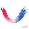 12 Strands/Pcs Ponytail With Rubber Band Ring Braiding Hair Extensions 24" Ombre Colorful Pink Blue Synthetic Box Braid Ponytail 3PC C23# view 2