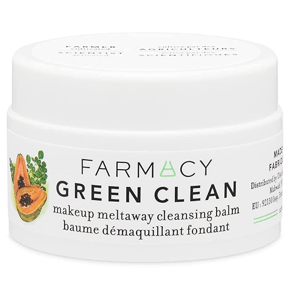 Farmacy Makeup Remover Cleansing Balm - Green Clean Waterproof Makeup Remover + Oil Based Cleanser - Gentle Exfoliating Double Cleanser - Melts From Balm to Milky Lather (12ml)